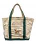 L.L.Bean（エルエルビーン）の古着「キャンバストートバッグ BOAT AND TOTE（ボート アンド トート）」｜ベージュ×グリーン