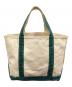 中古・古着 L.L.Bean (エルエルビーン) キャンバストートバッグ BOAT AND TOTE（ボート アンド トート） ベージュ×グリーン サイズ:実寸サイズにてご確認ください。：6000円