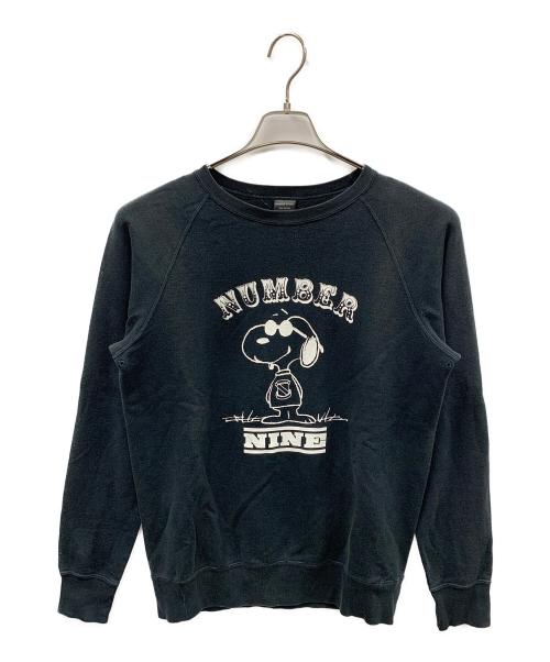 NUMBER (N)INE（ナンバーナイン）NUMBER (N)INE (ナンバーナイン) PEANUTS (ピーナッツ) スウェット ブラック サイズ:2の古着・服飾アイテム