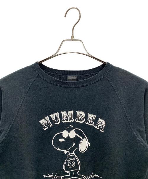 NUMBER (N)INE（ナンバーナイン）NUMBER (N)INE (ナンバーナイン) PEANUTS (ピーナッツ) スウェット ブラック サイズ:2の古着・服飾アイテム