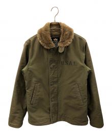 ALPHA INDUSTRIES（アルファインダストリーズ）の古着「N-1 デッキジャケット」｜オリーブ