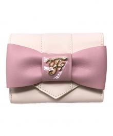Maison de FLEUR（メゾンドフルール）の古着「3つ折り財布 ベルトリボンウォレット」｜ピンク