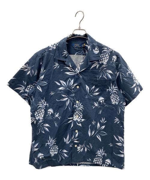 POLO RALPH LAUREN（ポロ・ラルフローレン）POLO RALPH LAUREN (ポロ・ラルフローレン) アロハシャツ パイナップル柄 ネイビー サイズ:Lの古着・服飾アイテム
