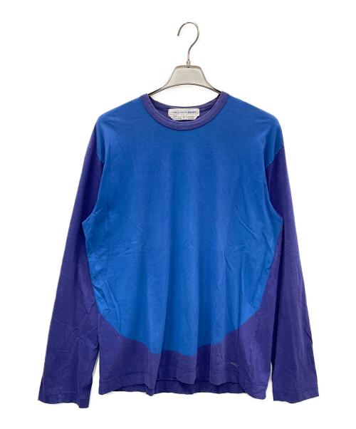 COMME des GARCONS SHIRT（コムデギャルソンシャツ）COMME des GARCONS SHIRT (コムデギャルソンシャツ) ロングスリーブカットソー ブルー×パープル サイズ:Mの古着・服飾アイテム