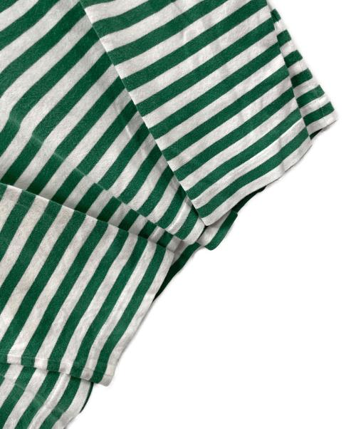 PLAY COMME des GARCONS（プレイコムデギャルソン）PLAY COMME des GARCONS (プレイコムデギャルソン) ロングスリーブカットソー ボーダー グリーン×ホワイト サイズ:Lの古着・服飾アイテム