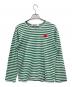 PLAY COMME des GARCONS（プレイコムデギャルソン）の古着「ロングスリーブカットソー ボーダー」｜グリーン×ホワイト