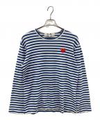 PLAY COMME des GARCONSプレイコムデギャルソン）の古着「ロングスリーブカットソー ボーダー」｜ブルー×ホワイト