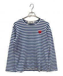PLAY COMME des GARCONS（プレイコムデギャルソン）の古着「ロングスリーブカットソー ボーダー」｜ブルー×ホワイト