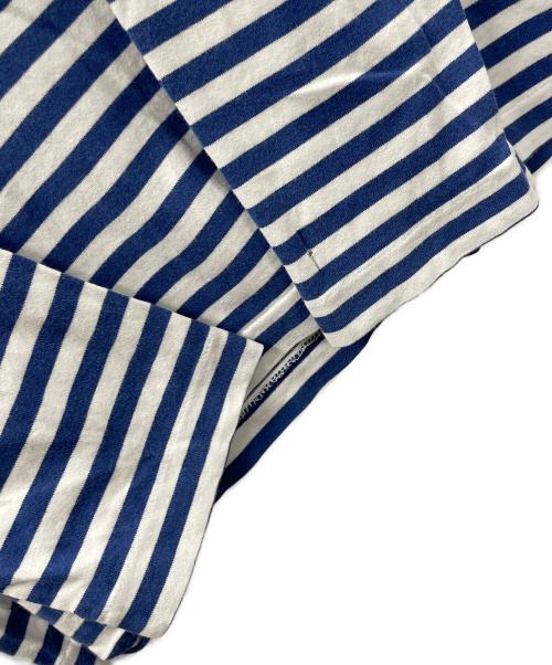 PLAY COMME des GARCONS（プレイコムデギャルソン）PLAY COMME des GARCONS (プレイコムデギャルソン) ロングスリーブカットソー ボーダー ブルー×ホワイト サイズ:Lの古着・服飾アイテム