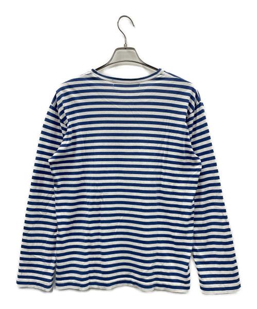 PLAY COMME des GARCONS（プレイコムデギャルソン）PLAY COMME des GARCONS (プレイコムデギャルソン) ロングスリーブカットソー ボーダー ブルー×ホワイト サイズ:Lの古着・服飾アイテム
