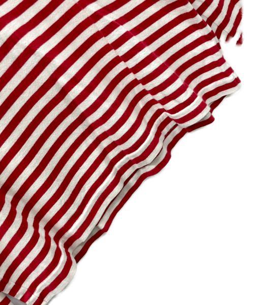PLAY COMME des GARCONS（プレイコムデギャルソン）PLAY COMME des GARCONS (プレイコムデギャルソン) ロングスリーブカットソー ボーダー レッド×ホワイト サイズ:Lの古着・服飾アイテム
