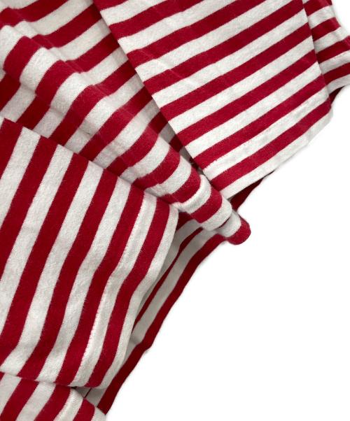 PLAY COMME des GARCONS（プレイコムデギャルソン）PLAY COMME des GARCONS (プレイコムデギャルソン) ロングスリーブカットソー ボーダー レッド×ホワイト サイズ:Lの古着・服飾アイテム