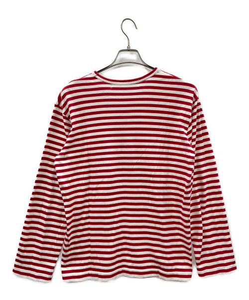 PLAY COMME des GARCONS（プレイコムデギャルソン）PLAY COMME des GARCONS (プレイコムデギャルソン) ロングスリーブカットソー ボーダー レッド×ホワイト サイズ:Lの古着・服飾アイテム