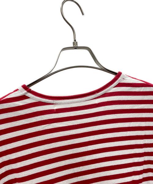 PLAY COMME des GARCONS（プレイコムデギャルソン）PLAY COMME des GARCONS (プレイコムデギャルソン) ロングスリーブカットソー ボーダー レッド×ホワイト サイズ:Lの古着・服飾アイテム
