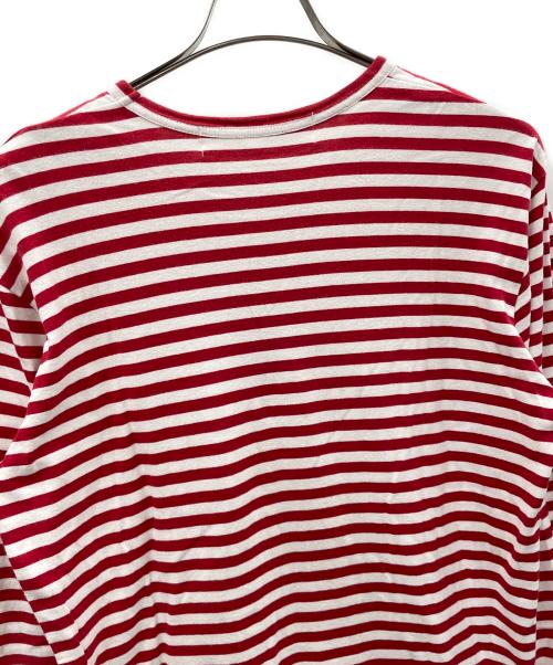 PLAY COMME des GARCONS（プレイコムデギャルソン）PLAY COMME des GARCONS (プレイコムデギャルソン) ロングスリーブカットソー ボーダー レッド×ホワイト サイズ:Lの古着・服飾アイテム
