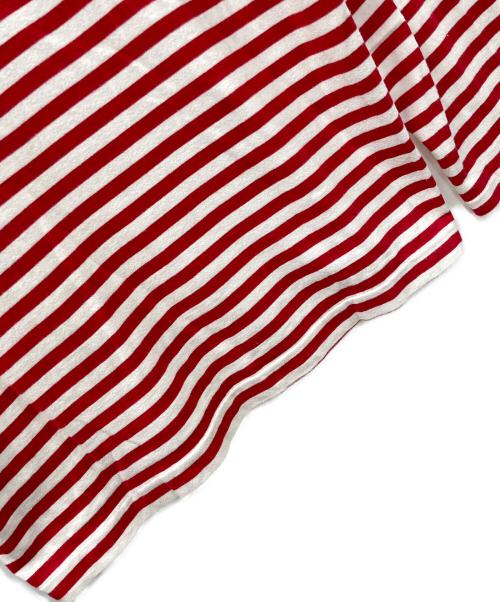 PLAY COMME des GARCONS（プレイコムデギャルソン）PLAY COMME des GARCONS (プレイコムデギャルソン) ロングスリーブカットソー ボーダー レッド×ホワイト サイズ:Lの古着・服飾アイテム