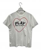PLAY COMME des GARCONSプレイコムデギャルソン）の古着「Tシャツ」｜ホワイト×レッド