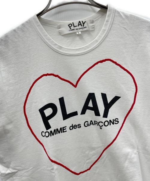 PLAY COMME des GARCONS（プレイコムデギャルソン）PLAY COMME des GARCONS (プレイコムデギャルソン) Tシャツ ホワイト×レッド サイズ:Lの古着・服飾アイテム