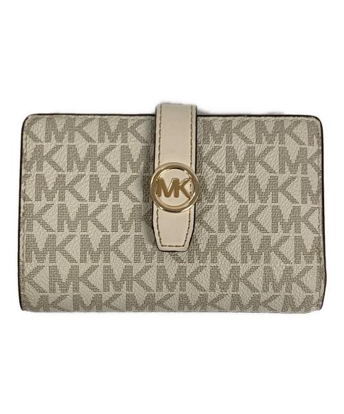 MICHAEL KORS（マイケルコース）MICHAEL KORS (マイケルコース) 2つ折り財布 シグネチャー ホワイト サイズ:実寸サイズにてご確認ください。の古着・服飾アイテム