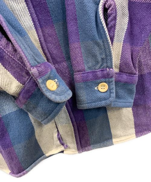 WAREHOUSE（ウエアハウス）WAREHOUSE (ウエアハウス) フランネルシャツ ブルー×ホワイト×パープル サイズ:Mの古着・服飾アイテム