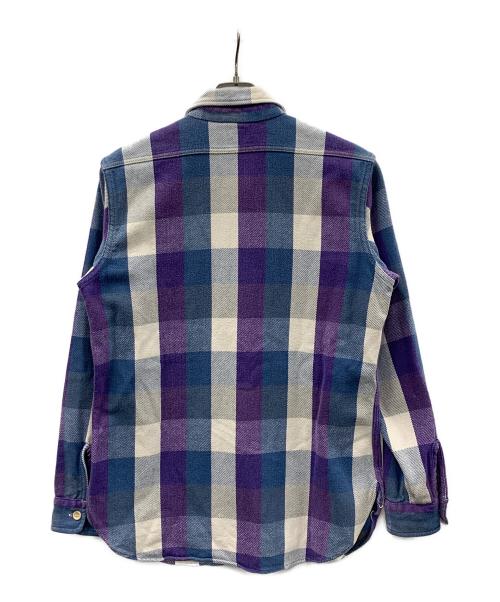 WAREHOUSE（ウエアハウス）WAREHOUSE (ウエアハウス) フランネルシャツ ブルー×ホワイト×パープル サイズ:Mの古着・服飾アイテム
