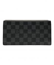 LOUIS VUITTON（ルイ ヴィトン）の古着「長財布 ダミエ ポルトフォイユ・ブラザ」｜ブラック