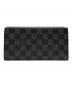 LOUIS VUITTON（ルイ ヴィトン）の古着「長財布 ダミエ ポルトフォイユ・ブラザ」｜ブラック