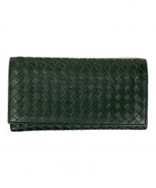 BOTTEGA VENETA（ボッテガベネタ）の古着「長財布 イントレチャート」｜グリーン