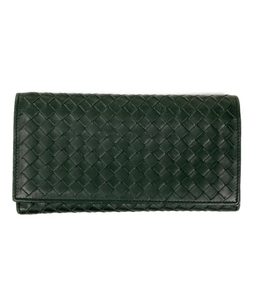 BOTTEGA VENETA（ボッテガベネタ）BOTTEGA VENETA (ボッテガベネタ) 長財布 イントレチャート グリーン サイズ:実寸サイズにてご確認ください。の古着・服飾アイテム