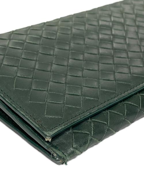 BOTTEGA VENETA（ボッテガベネタ）BOTTEGA VENETA (ボッテガベネタ) 長財布 イントレチャート グリーン サイズ:実寸サイズにてご確認ください。の古着・服飾アイテム
