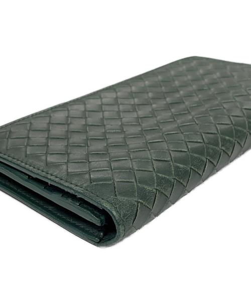 BOTTEGA VENETA（ボッテガベネタ）BOTTEGA VENETA (ボッテガベネタ) 長財布 イントレチャート グリーン サイズ:実寸サイズにてご確認ください。の古着・服飾アイテム