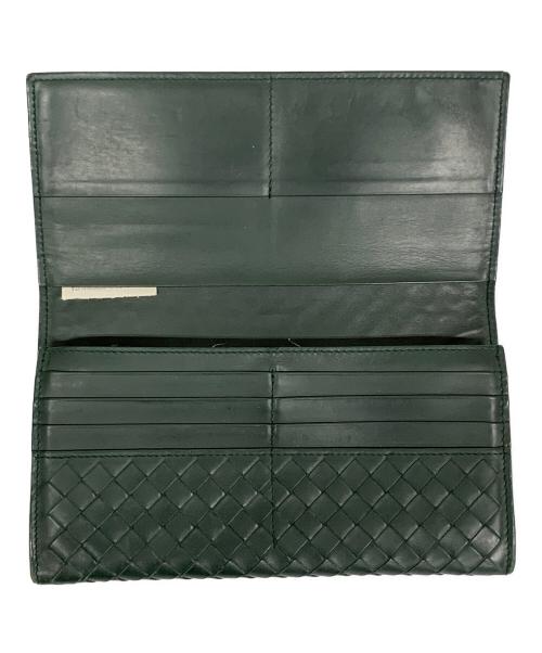 BOTTEGA VENETA（ボッテガベネタ）BOTTEGA VENETA (ボッテガベネタ) 長財布 イントレチャート グリーン サイズ:実寸サイズにてご確認ください。の古着・服飾アイテム