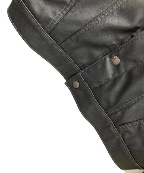 LEVI'S（リーバイス）LEVI'S (リーバイス) レザージャケット JAPAN LIMITED LEATHER TRUCKER JACKET（ジャパン リミテッド レザー トラッカー ジャケット） ブラック サイズ:Sの古着・服飾アイテム