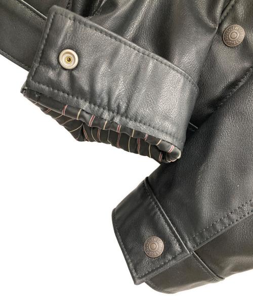 LEVI'S（リーバイス）LEVI'S (リーバイス) レザージャケット JAPAN LIMITED LEATHER TRUCKER JACKET（ジャパン リミテッド レザー トラッカー ジャケット） ブラック サイズ:Sの古着・服飾アイテム