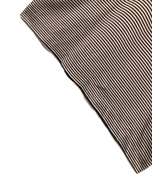 LOEFF（ロエフ）LOEFF (ロエフ) 半袖カットソー スビンコットン ショートスリーブ Tシャツ ブラウン×ホワイト サイズ:1の古着・服飾アイテム