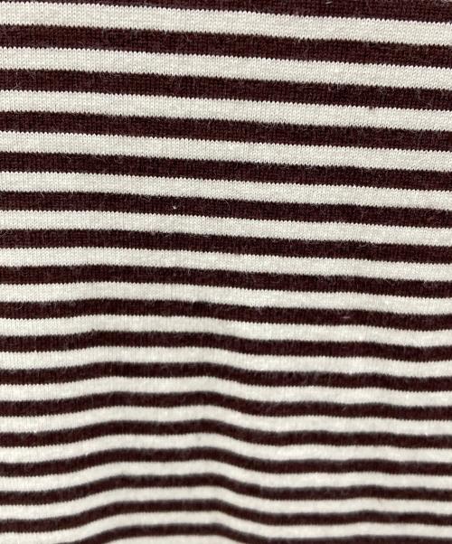 LOEFF（ロエフ）LOEFF (ロエフ) 半袖カットソー スビンコットン ショートスリーブ Tシャツ ブラウン×ホワイト サイズ:1の古着・服飾アイテム