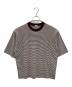 LOEFF（ロエフ）の古着「半袖カットソー スビンコットン ショートスリーブ Tシャツ」｜ブラウン×ホワイト