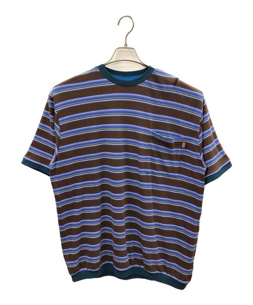 JACKSON MATISSE（ジャクソンマティス）JACKSON MATISSE (ジャクソンマティス) 半袖カットソー ブルー×ブラウン サイズ:MEDIUMの古着・服飾アイテム