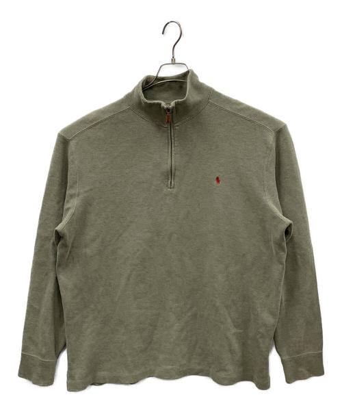 POLO RALPH LAUREN（ポロ・ラルフローレン）POLO RALPH LAUREN (ポロ・ラルフローレン) ハーフジップニット カーキ サイズ:ｚｌの古着・服飾アイテム