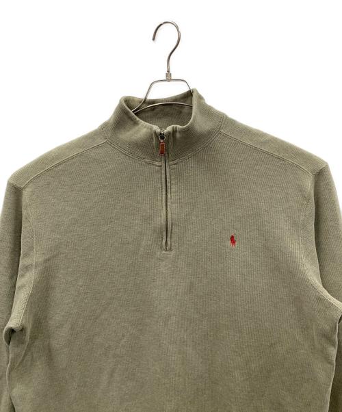 POLO RALPH LAUREN（ポロ・ラルフローレン）POLO RALPH LAUREN (ポロ・ラルフローレン) ハーフジップニット カーキ サイズ:ｚｌの古着・服飾アイテム