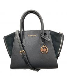 MICHAEL KORS（マイケルコース）の古着「2WAYバッグ ハンドバッグ ショルダーバッグ AVRIL（アヴリル）ペブルドレザー サッチェル スモール」｜ブラック