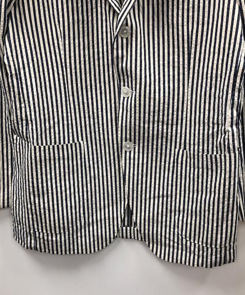 BEAMS F（ビームスエフ）BEAMS F (ビームスエフ) テーラードジャケット ホワイト×ネイビー サイズ:48の古着・服飾アイテム