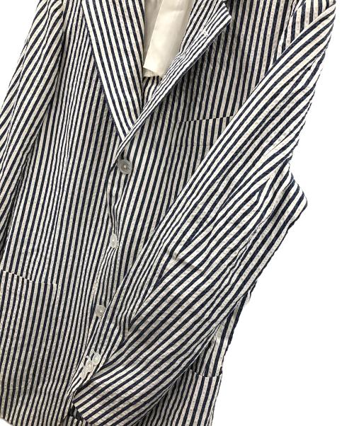 BEAMS F（ビームスエフ）BEAMS F (ビームスエフ) テーラードジャケット ホワイト×ネイビー サイズ:48の古着・服飾アイテム