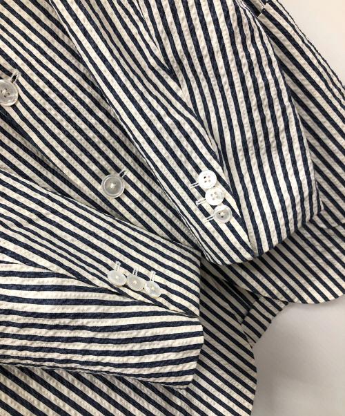 BEAMS F（ビームスエフ）BEAMS F (ビームスエフ) テーラードジャケット ホワイト×ネイビー サイズ:48の古着・服飾アイテム
