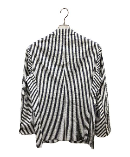 BEAMS F（ビームスエフ）BEAMS F (ビームスエフ) テーラードジャケット ホワイト×ネイビー サイズ:48の古着・服飾アイテム