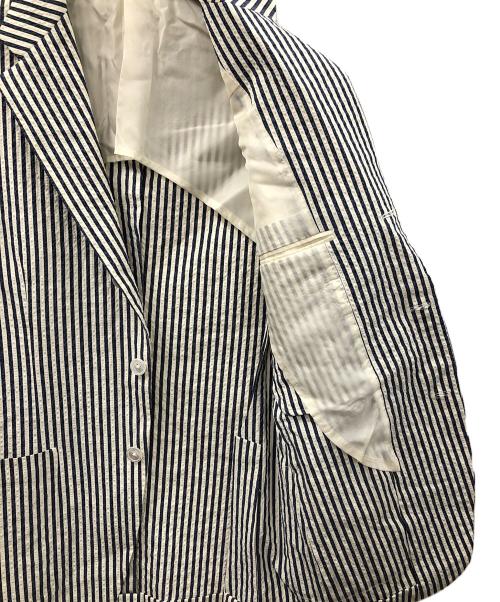BEAMS F（ビームスエフ）BEAMS F (ビームスエフ) テーラードジャケット ホワイト×ネイビー サイズ:48の古着・服飾アイテム
