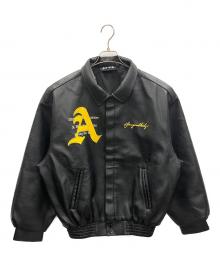 A FEW GOOD KIDS（アフューグッドキッズ）の古着「レザージャケット」｜ブラック×イエロー