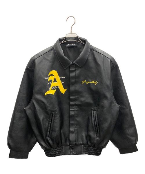 A FEW GOOD KIDS（アフューグッドキッズ）A FEW GOOD KIDS (アフューグッドキッズ) レザージャケット ブラック×イエロー サイズ:実寸サイズにてご確認ください。の古着・服飾アイテム