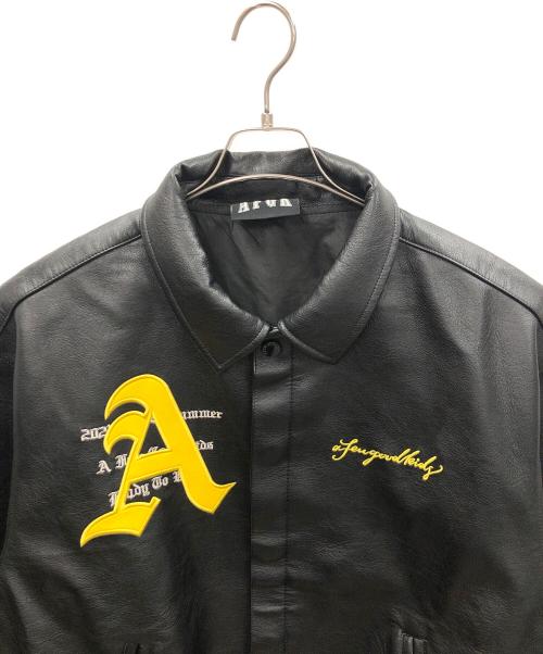 A FEW GOOD KIDS（アフューグッドキッズ）A FEW GOOD KIDS (アフューグッドキッズ) レザージャケット ブラック×イエロー サイズ:実寸サイズにてご確認ください。の古着・服飾アイテム