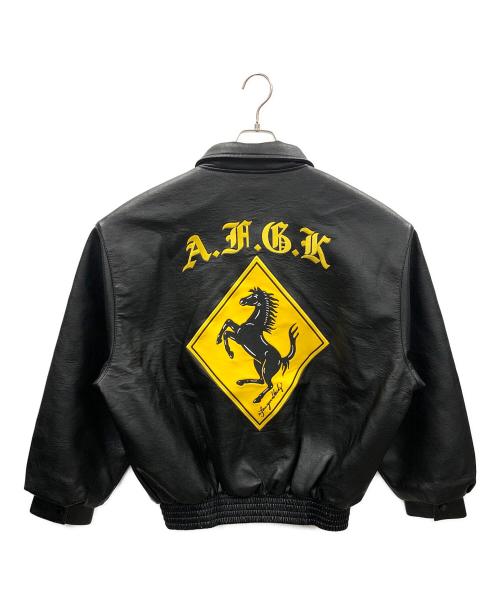 A FEW GOOD KIDS（アフューグッドキッズ）A FEW GOOD KIDS (アフューグッドキッズ) レザージャケット ブラック×イエロー サイズ:実寸サイズにてご確認ください。の古着・服飾アイテム